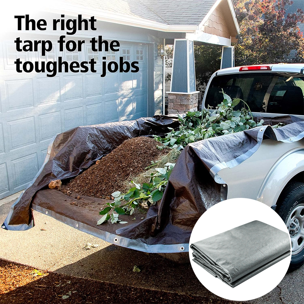 تغطي قماش القماش الأزرق في الهواء الطلق الثقيل