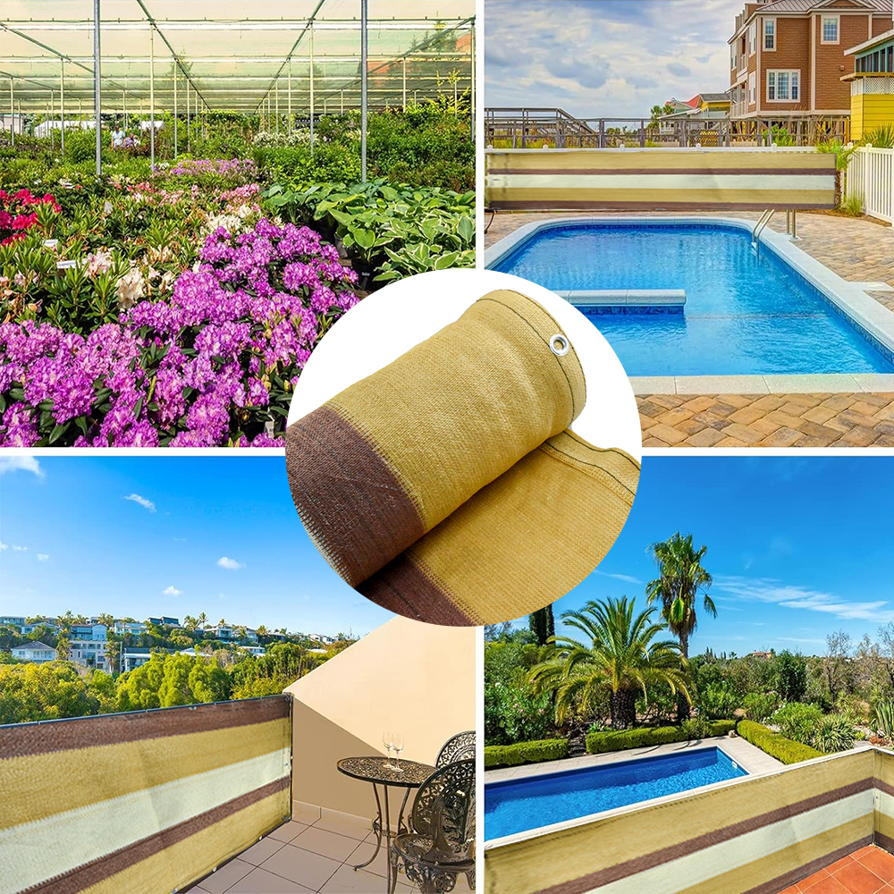 100 ٪ Virgin HDPE180GSM لون البني الظل شباك الشرفة