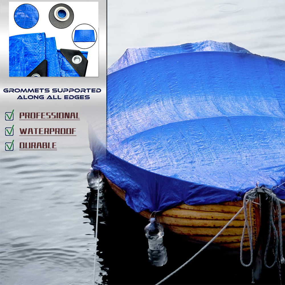 تغطي قماش القماش الأزرق في الهواء الطلق الثقيل