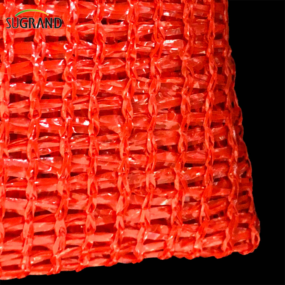 135GSM جديد شريط HDPE أحمر وبيضاء المورد الشبكة