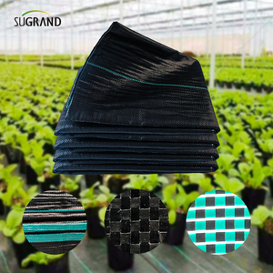 غطاء أرضي أسود 105gsm/حصيرة الحشائش مع ثقوب للحدائق