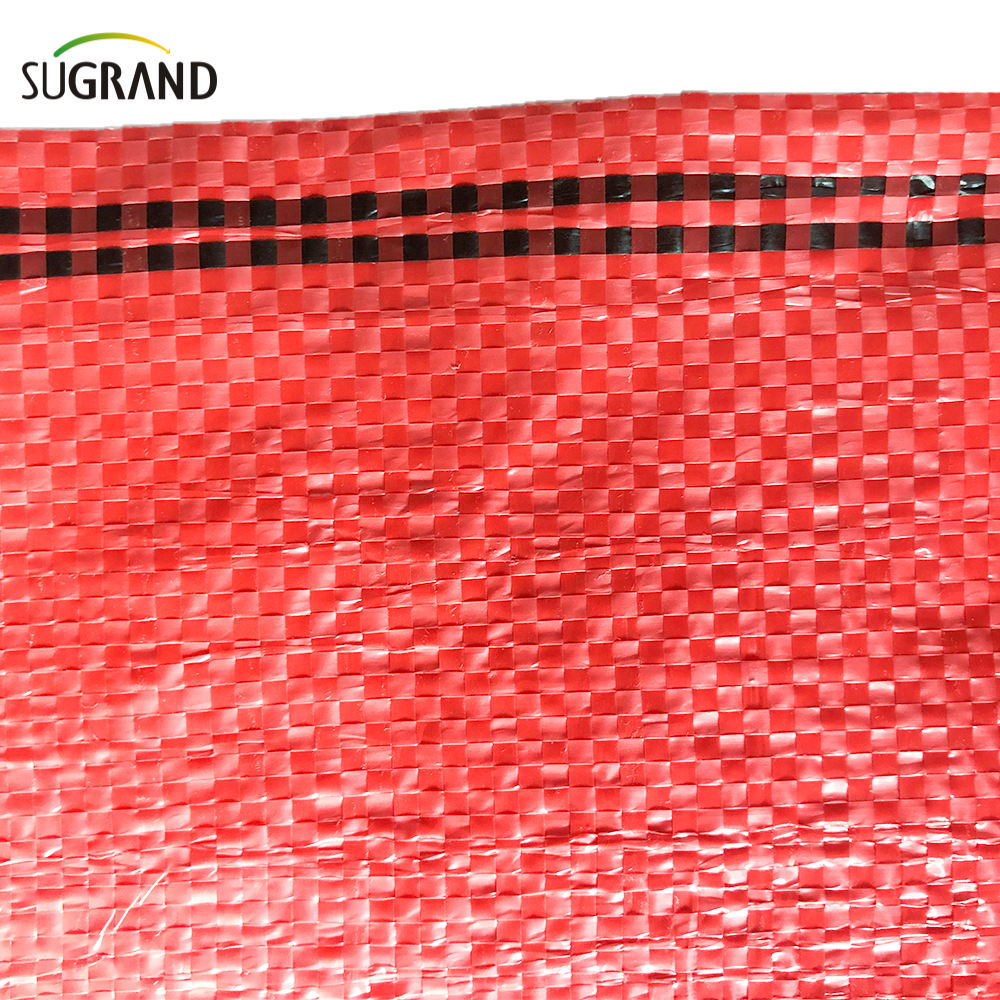 حقيبة شبكية بلاستيكية حمراء من البلاستيك HDPE البكر للبطاطس